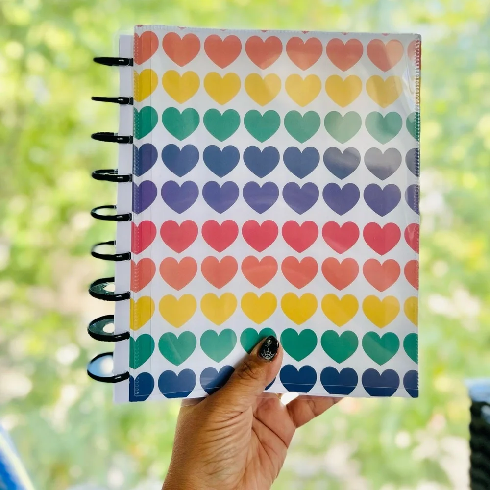 Planner classic size cover set Rainbow Love Hearts Pride